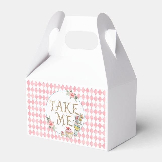 Alice in Wonderland Birthday Favor Box Take Me (Front Side)