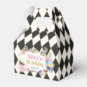 Alice in Wonderland Birthday  Favor Boxes