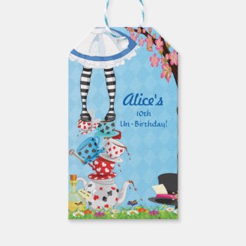 Alice In Wonderland Birthday Favor Tags by ThreeFoursDesign at Zazzle
