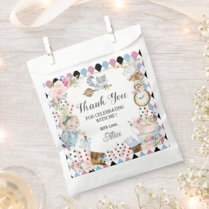 Alice in Wonderland Birthday High Tea Party Favor Bag