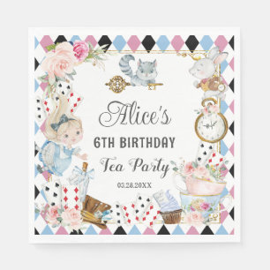 Alice in Wonderland Birthday High Tea Party Napkins