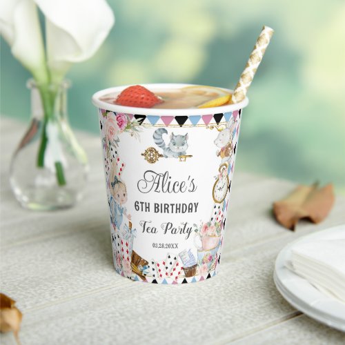 Alice in Wonderland Birthday High Tea Party  Paper Cups