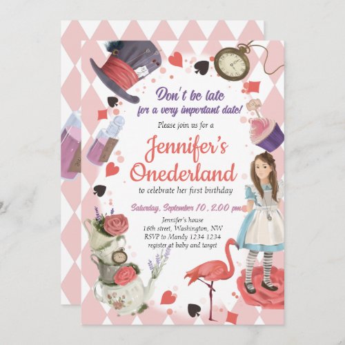 Alice in Wonderland Birthday Invitation