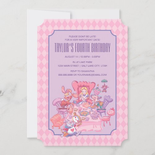 Alice in Wonderland  Birthday Invitation