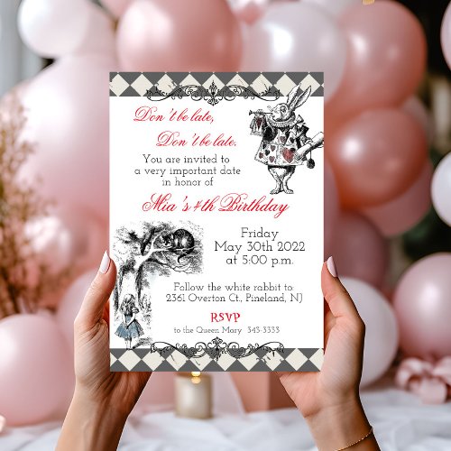 Alice in Wonderland Birthday Invitation