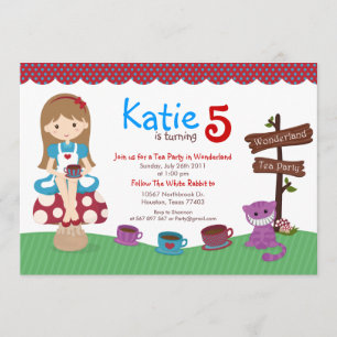 Alice in Wonderland Birthday Invitation