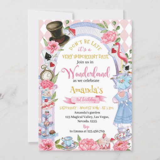 Alice in Wonderland Birthday Invitation Tea Party | Zazzle