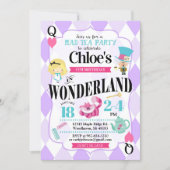 Alice in Wonderland Birthday Invitations (Front)