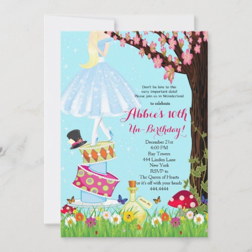 Alice in Wonderland Birthday Invitations