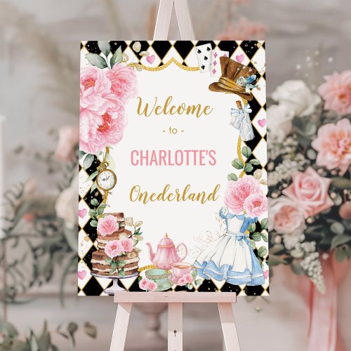 Alice in Wonderland Birthday Mad Tea Party Welcome Foam Board