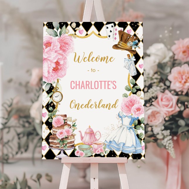 Alice in Wonderland Birthday Mad Tea Party Welcome Foam Board (Creator Uploaded)
