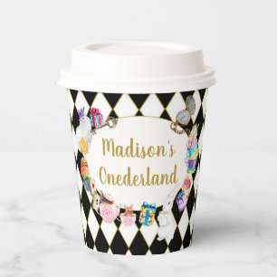 Alice in Wonderland Birthday Onederland Paper Cups