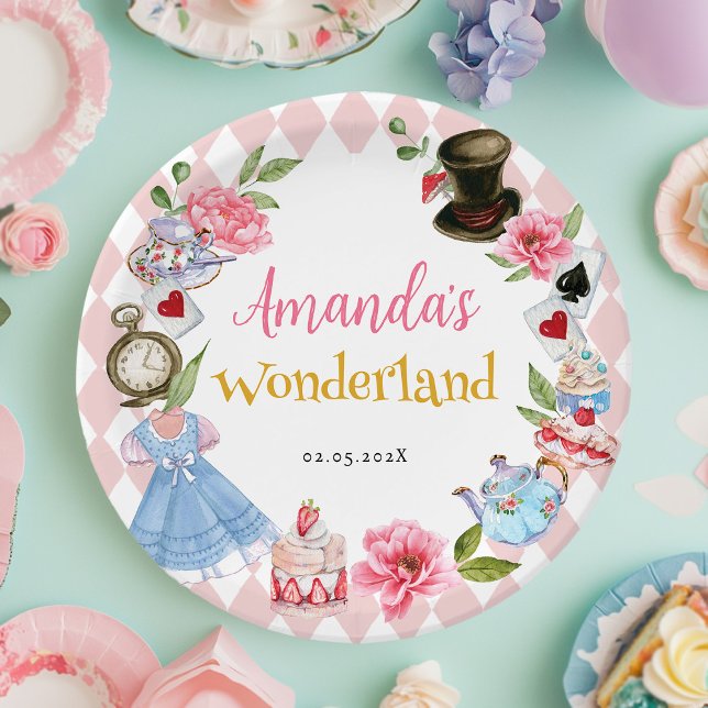 Alice in Wonderland Birthday Paper Plates (Creator Uploaded)