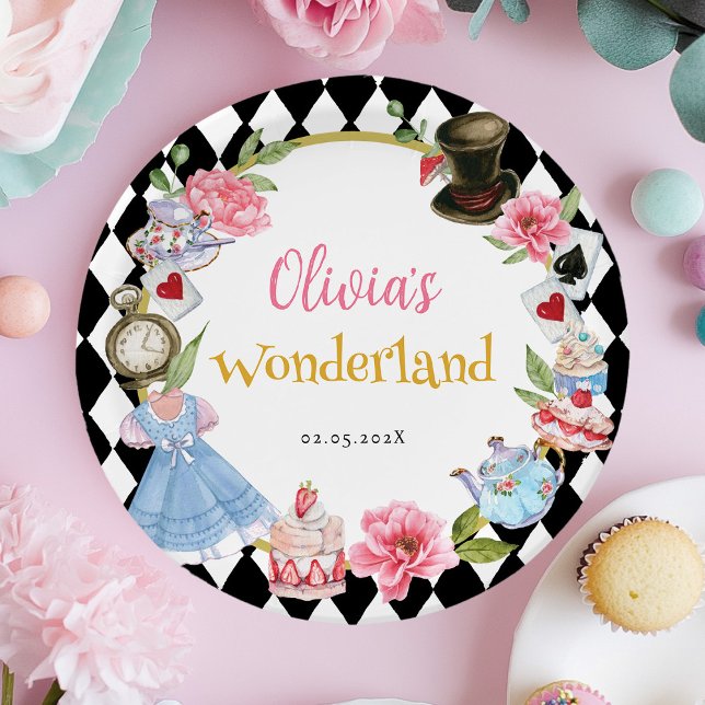 Alice in Wonderland Birthday Paper Plates (Creator Uploaded)