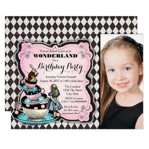 Alice In Wonderland Birthday Party Invitation