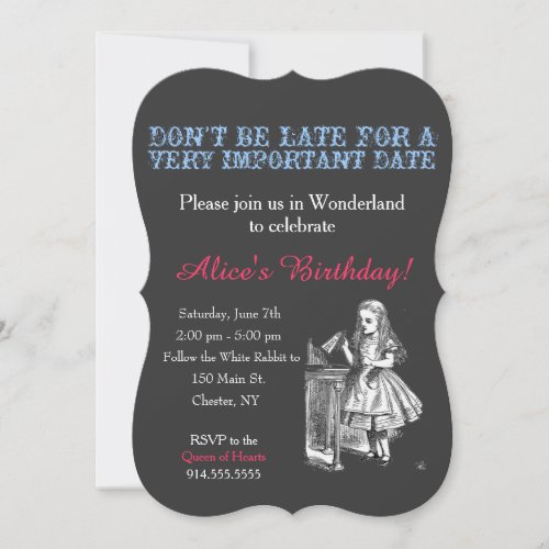 Alice in Wonderland birthday party custom vintage Invitation