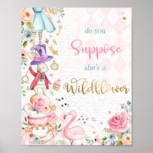 Alice In Wonderland Birthday Party Decoration Sign