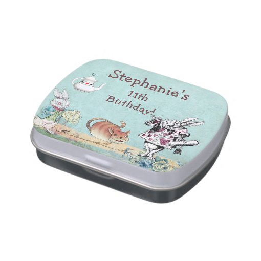 Alice in Wonderland Birthday Party Favor Jelly Belly Tin | Zazzle