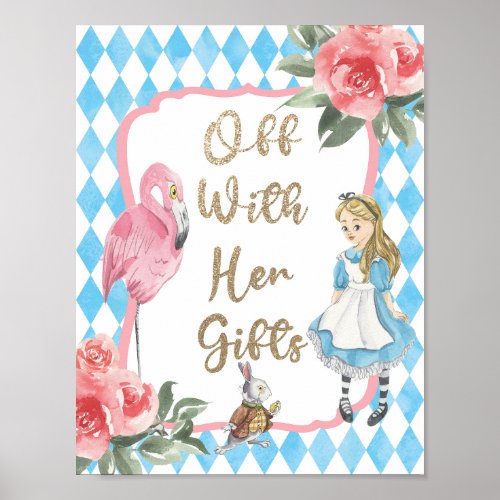 Alice in Wonderland Birthday Party Gift Sign Decor