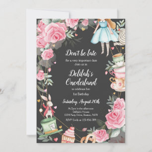 Alice In Wonderland Birthday Party Invitation