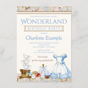 Alice In Wonderland Birthday Party Invitation