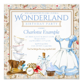 Alice Wonderland Invitations 2