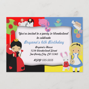 Alice in Wonderland Birthday Party Invitation