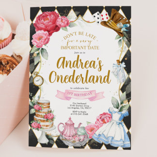 Alice in Wonderland Birthday Party Invitation