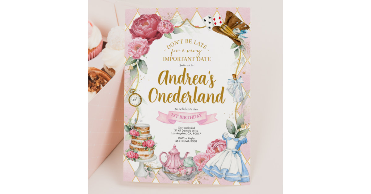 Alice in Wonderland Invitation - Alice Wonderland Birthday