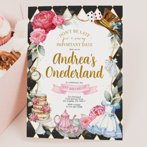 Alice in Wonderland Birthday Party Invitation