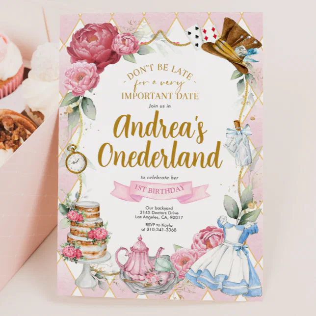 Alice In Wonderland Birthday Party Invitation 