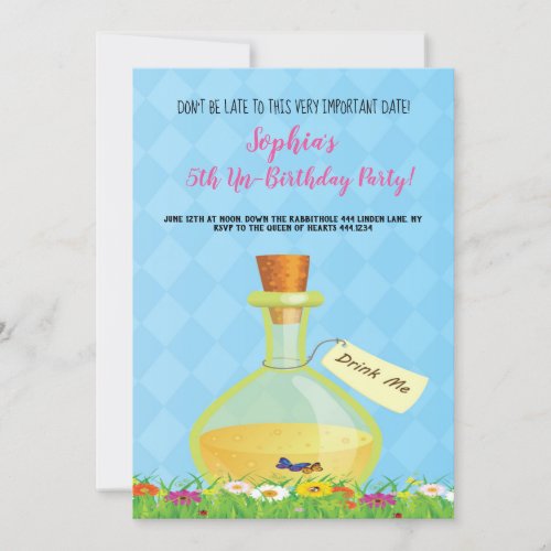 Alice in Wonderland Birthday Party Invitation