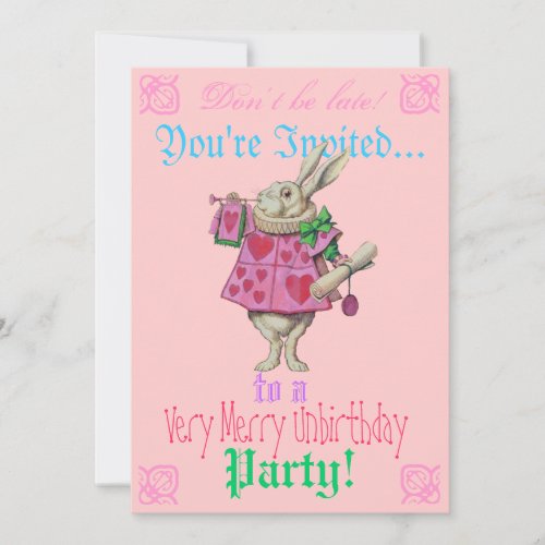 Alice in Wonderland Birthday Party Invitation