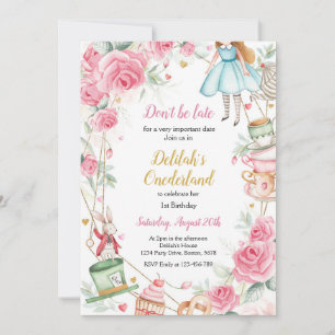 Alice In Wonderland Birthday Party Invitation