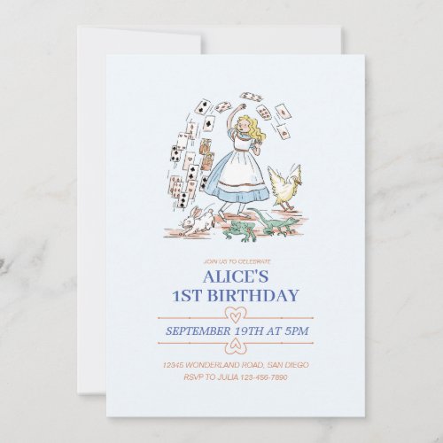 Alice In Wonderland Birthday Party Invitation