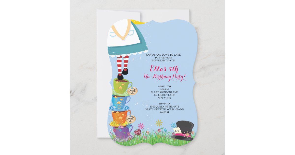Alice In Wonderland Vintage Themed Party Invitations, 10 Cards With  Envelopes