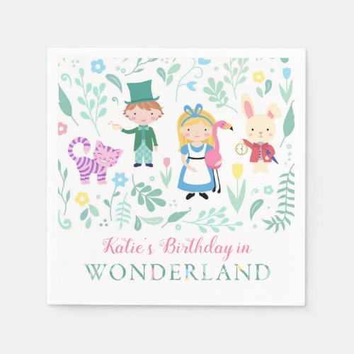 Alice in Wonderland Birthday Party Napkins