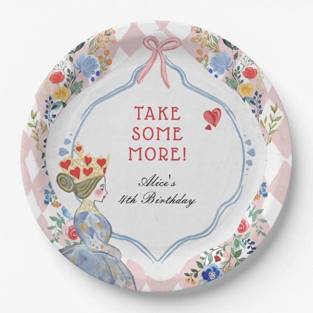Alice in Wonderland Birthday Party Paper Plates (Front)