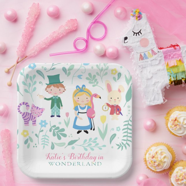 Alice in Wonderland Birthday Party Paper Plates (Party)