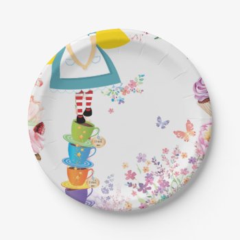 Alice In Wonderland Birthday Party Plates by ThreeFoursDesign at Zazzle