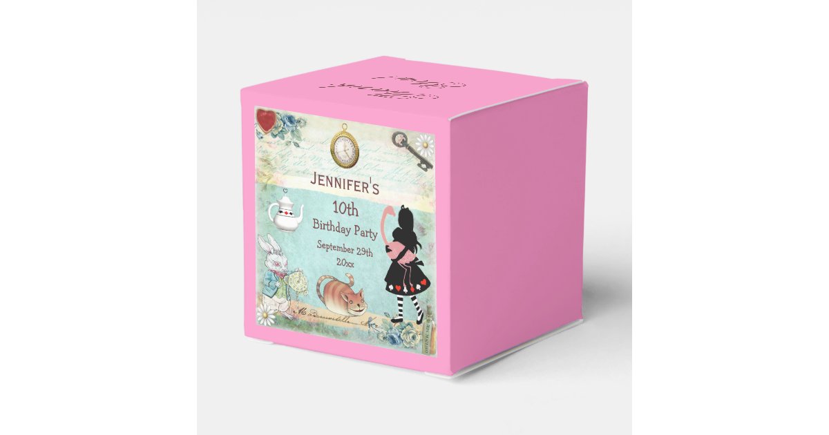 Alice in Wonderland Birthday Party Thank You Favor Boxes | Zazzle
