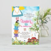 Alice in Wonderland Birthday Party Watercolor Invitation (Standing Front)