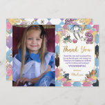 Alice in Wonderland Birthday Photo Picture Thank You Card