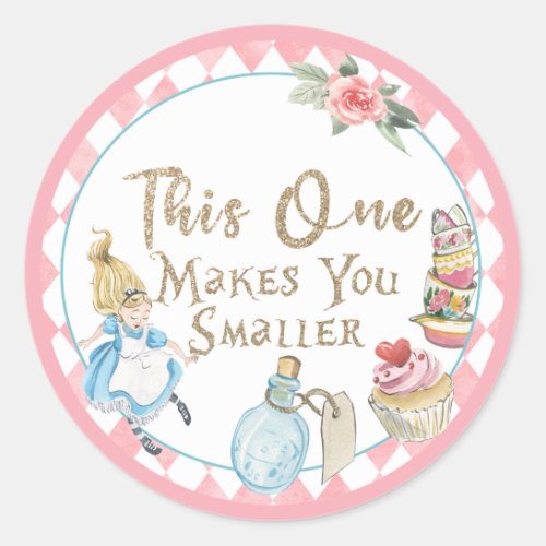 Alice in Wonderland Birthday Sticker Favor Tag