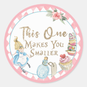 Alice in Wonderland Birthday Sticker, Favor, Tag
