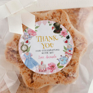 Alice in Wonderland Birthday Sticker Labels