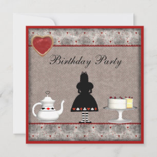 Alice in Wonderland Birthday Tea Party Invites