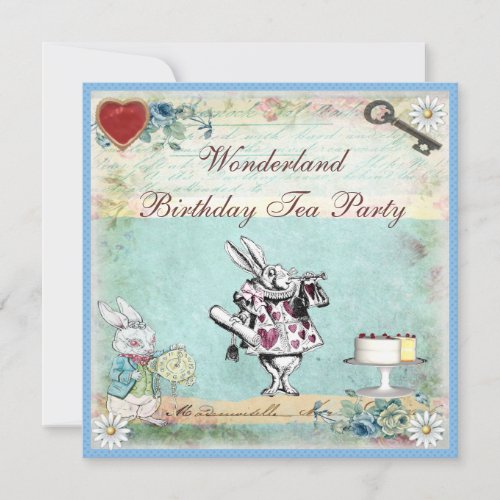 Alice in Wonderland Birthday Tea Party Invites