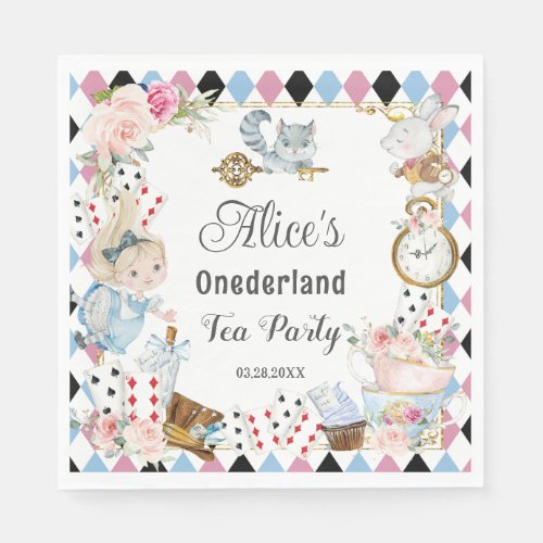 Alice in Wonderland Birthday Tea Party  Napkins