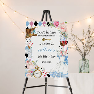 Alice in Wonderland Birthday Tea Party Welcome Foam Board